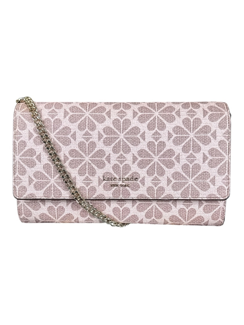 KATE SPADE Spade Flower Coated Canvas Chain Clutch/Crossbody